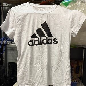 Adidas White Tee with Black Emblem